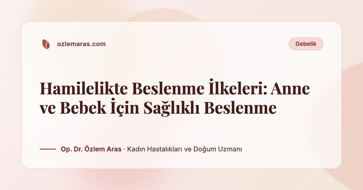 Hamilelikte Beslenme İlkeleri: Anne ve Bebek İçin Sağlıklı Beslenme